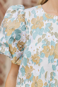 Out To Brunch Taupe Brocade Dress