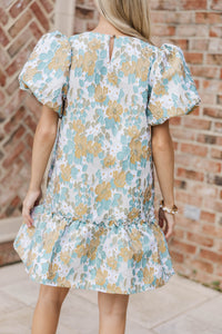 Out To Brunch Taupe Brocade Dress