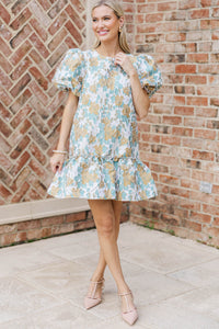 Out To Brunch Taupe Brocade Dress