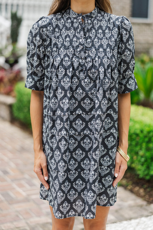 Mark Your Calendars Black Babydoll Dress