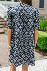 Mark Your Calendars Black Babydoll Dress