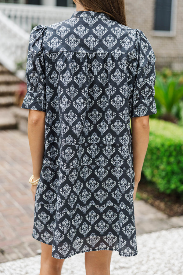 Mark Your Calendars Black Babydoll Dress