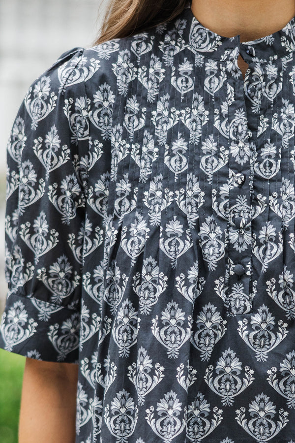 Mark Your Calendars Black Babydoll Dress