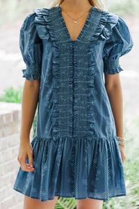 Until I Found You Blue Floral Dress