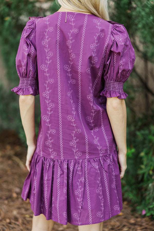 Until I Found You Plum Floral Dress