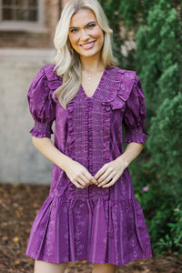 Until I Found You Plum Floral Dress