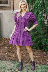 Until I Found You Plum Floral Dress