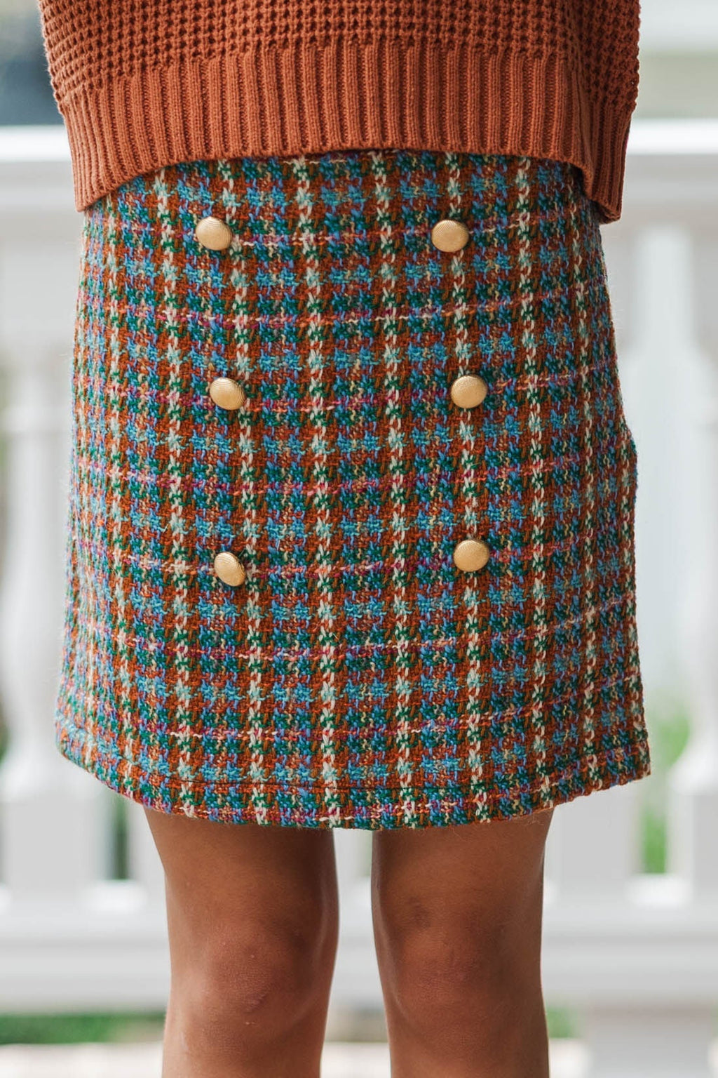 Girls: What A Classic Teal Tweed Skort – Shop the Mint