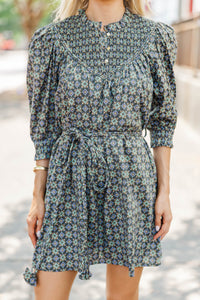 A Smiles Kind Of Day Black Medallion Dress