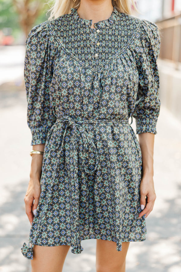 A Smiles Kind Of Day Black Medallion Dress
