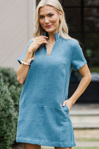 The Latest Teal Tweed Dress