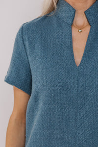 The Latest Teal Tweed Dress