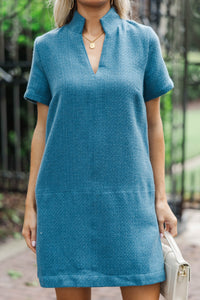 The Latest Teal Tweed Dress