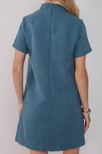 The Latest Teal Tweed Dress
