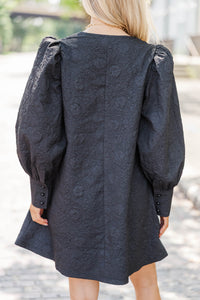 At A Glance Black Textured Dress