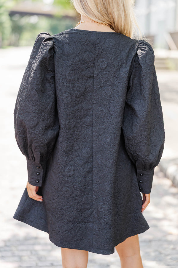 At A Glance Black Textured Dress