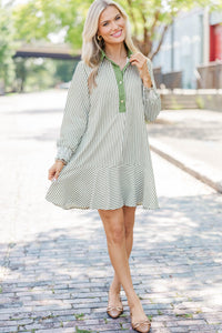 This Is The Day Olive Striped Dress