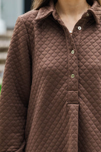 This Is The Day Brown Textured Dress