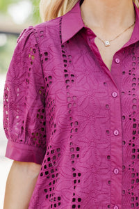 Whispering Lace Plum Drop Waist Dress