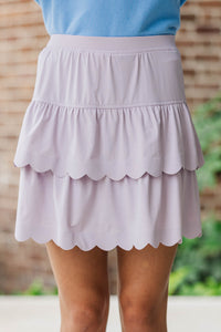 Girls: Ace The Day Purple Scalloped Tennis Skirt