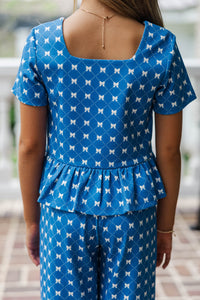 Girls: Playdate Pretty Navy Bow Print Set