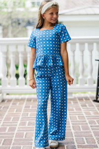 Girls: Playdate Pretty Navy Bow Print Set
