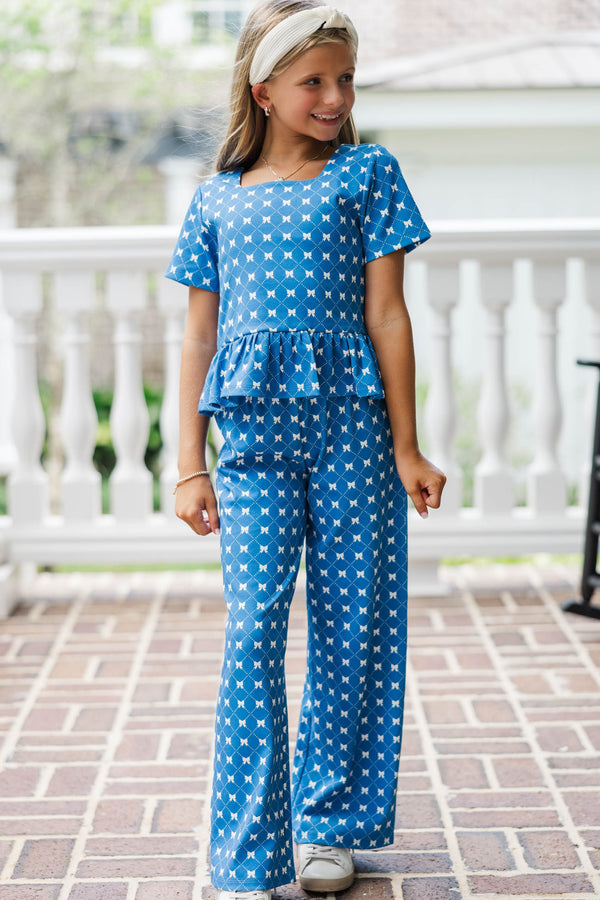 Girls: Playdate Pretty Navy Bow Print Set