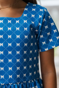 Girls: Playdate Pretty Navy Bow Print Set