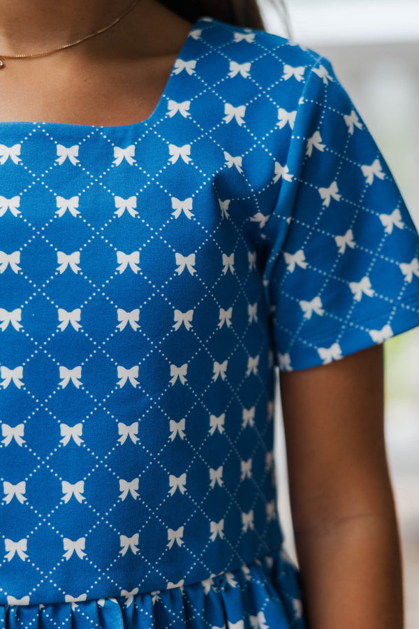 Girls: Playdate Pretty Navy Bow Print Set