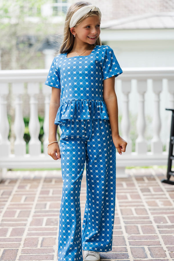 Girls: Playdate Pretty Navy Bow Print Set