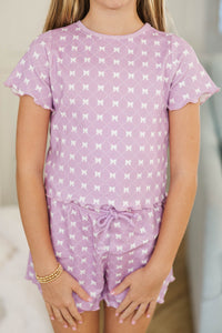 Girls: When I Get There Lavender Bow Print Set