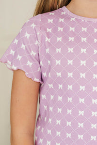 Girls: When I Get There Lavender Bow Print Set
