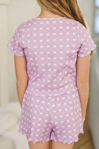 Girls: When I Get There Lavender Bow Print Set