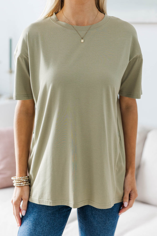 NURSING COLLECTION: Quiet Comfort Olive Tee