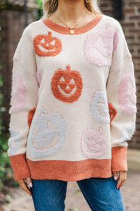 Harvest Is Here Cream Pumpkin Sweater
