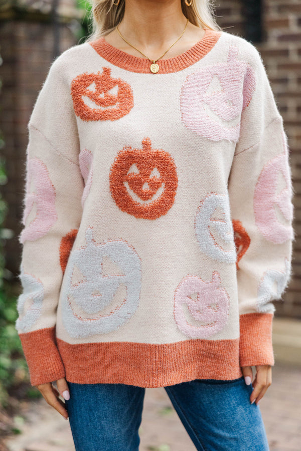 Harvest Is Here Cream Pumpkin Sweater