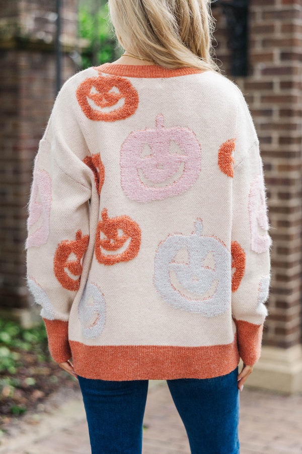 Harvest Is Here Cream Pumpkin Sweater