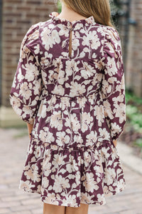 Girls: The Mariana Brown Floral Babydoll Dress