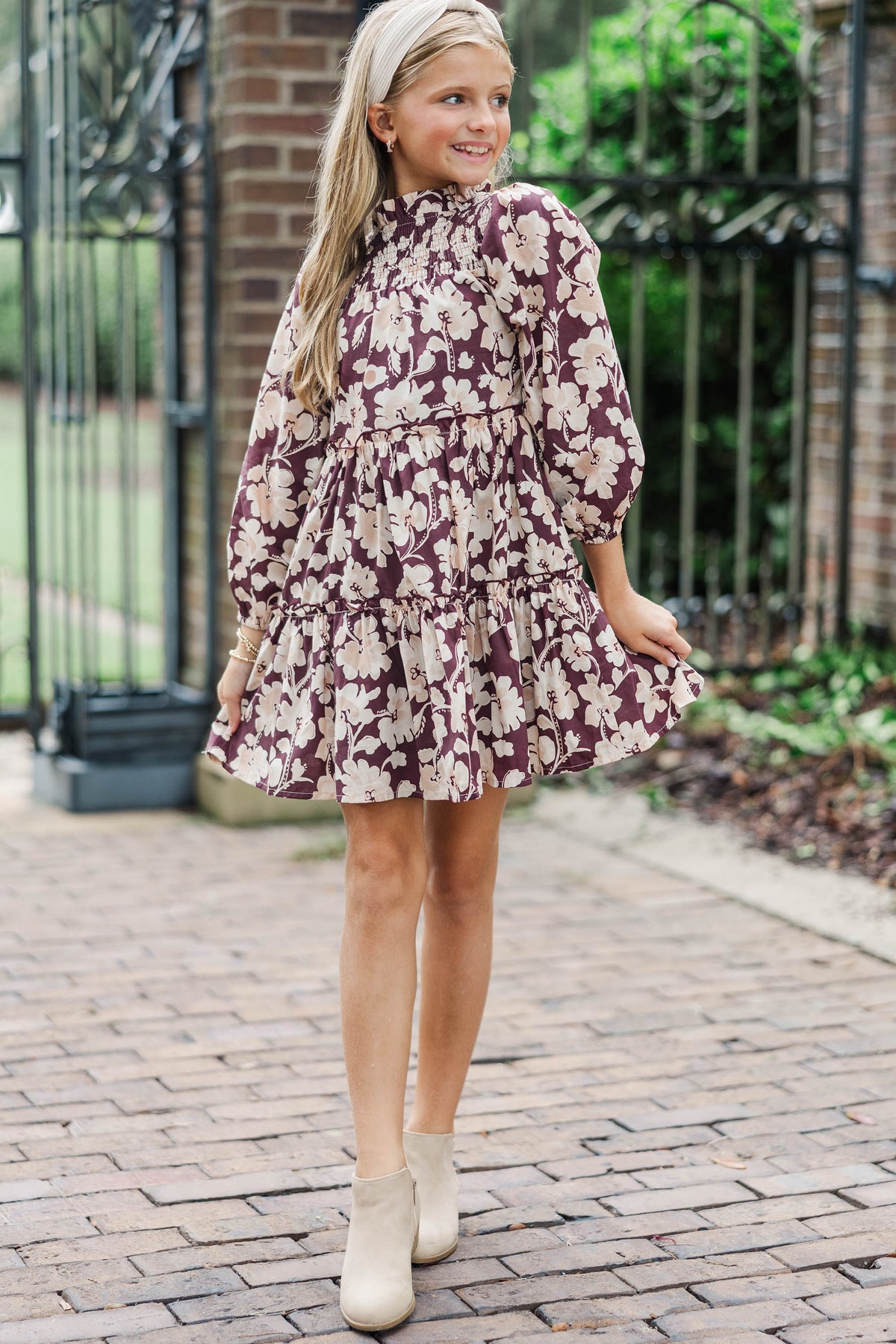 Girls: The Mariana Brown Floral Babydoll Dress – Shop the Mint