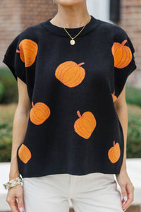 All For You Black Pumpkin Sweater