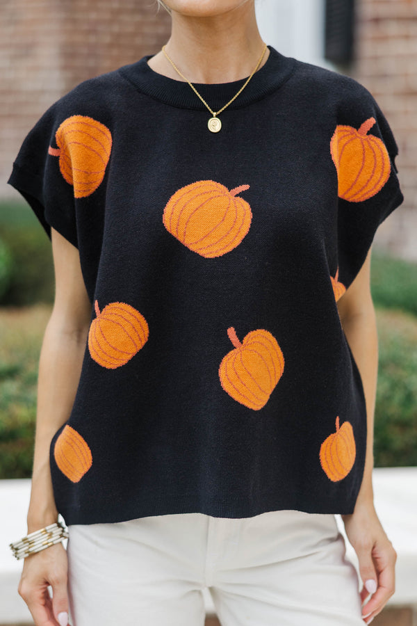 All For You Black Pumpkin Sweater