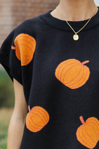 All For You Black Pumpkin Sweater