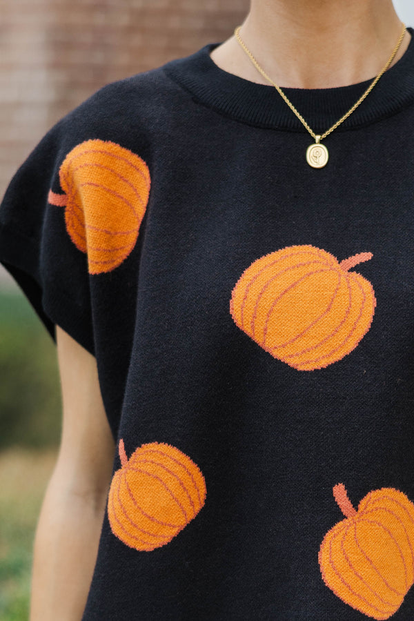 All For You Black Pumpkin Sweater