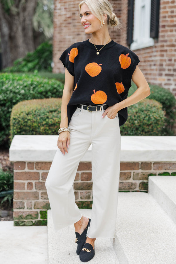 All For You Black Pumpkin Sweater