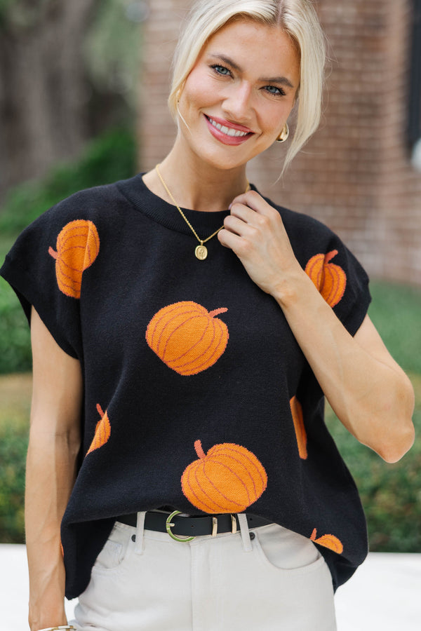 All For You Black Pumpkin Sweater