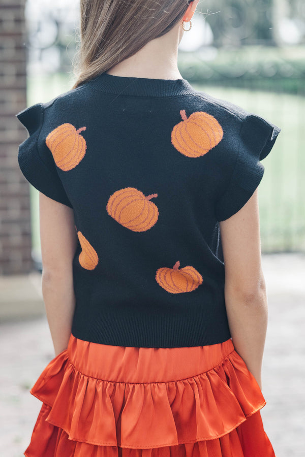 Girls: The Jessica Black Pumpkin Sweater