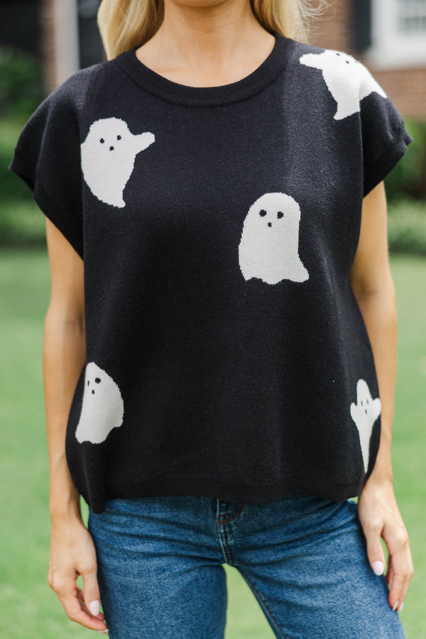 All For You Black Ghost Sweater