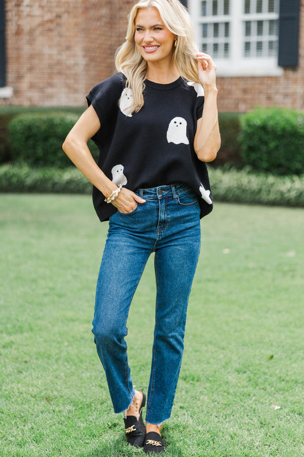 All For You Black Ghost Sweater