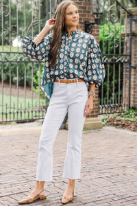 Take Your Turn Teal Medallion Blouse