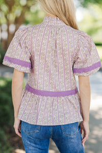 Let's Go Together Plum Floral Blouse